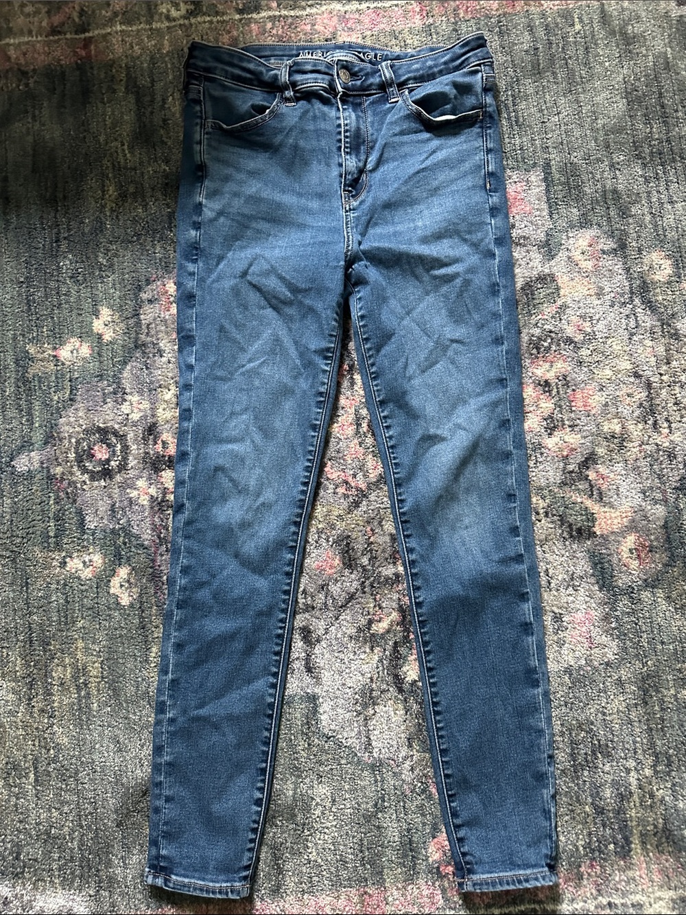 American Eagle Outfitters Dark Blue High-Rise Jeggings Size 10 Classic Fall Pant